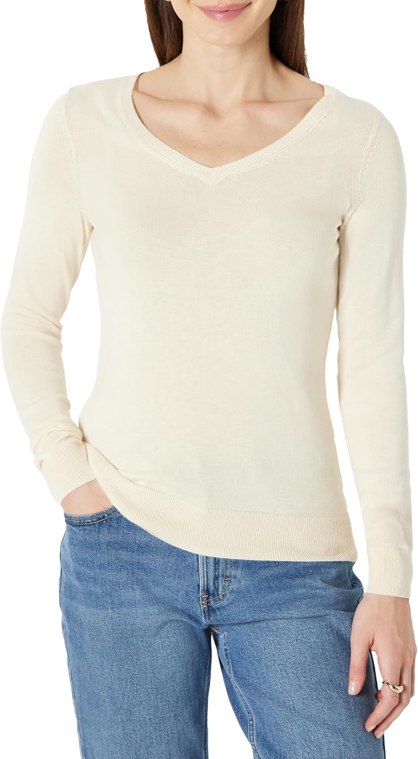Women's Lightweight Long-Sleeve V-Neck Sweater