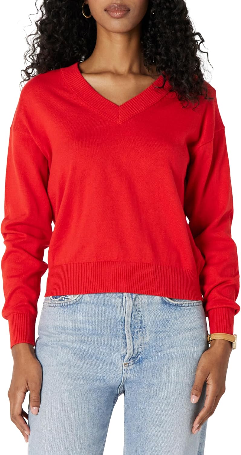 Women's Lightweight Long-Sleeve V-Neck Sweater
