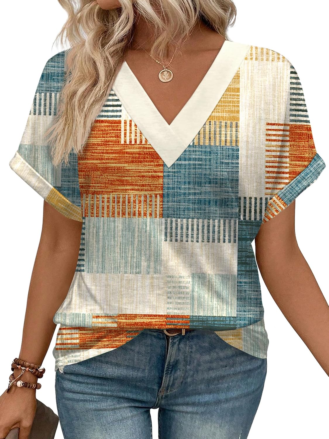 Womens Summer Tops Short Dolman Sleeve Shirts 2026 Fashion V Neck Outfits Clothes