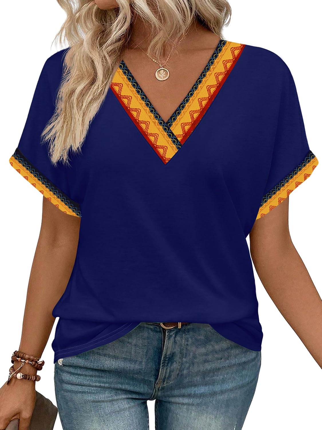 Womens Summer Tops Short Dolman Sleeve Shirts 2026 Fashion V Neck Outfits Clothes