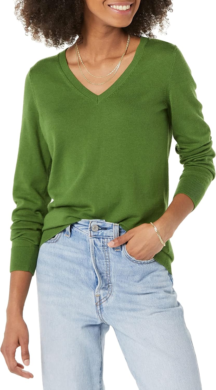 Women's Lightweight Long-Sleeve V-Neck Sweater