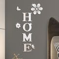 Acrylic Mirror Wall Stickers Flowers Home Decoration Letters Soft Mirror Self-adhesive Wall Stickers